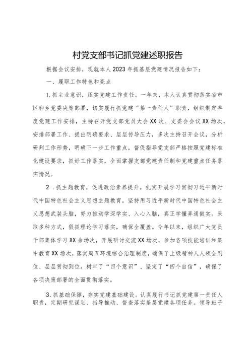 村党支部书记2023年抓党建述职报告.docx