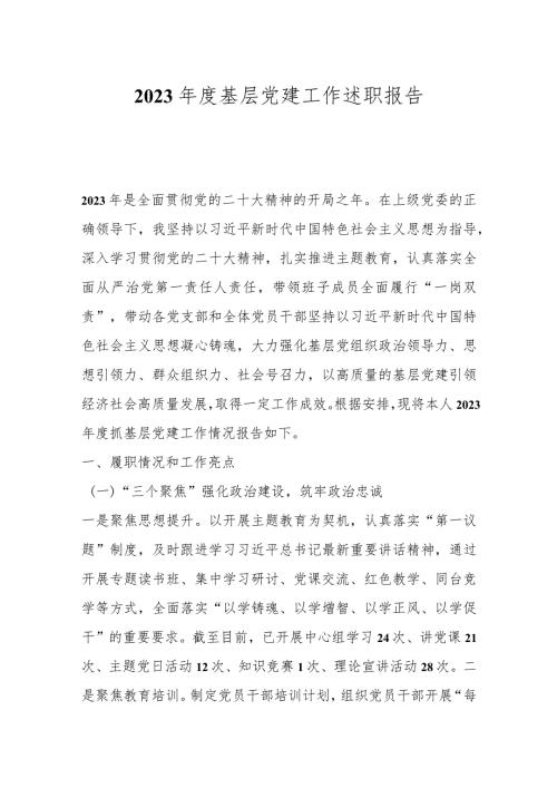 2023基层党建工作述职报告..docx
