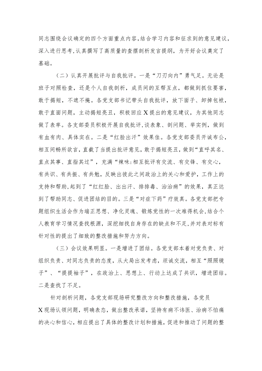 在2024年专题组织生活会的情况报告（共8篇）.docx_第3页