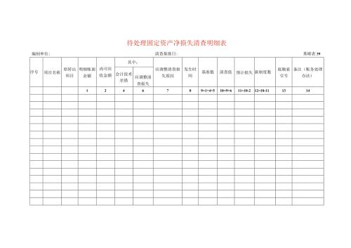 待处理固定资产净损失清查工作底稿明细表.docx