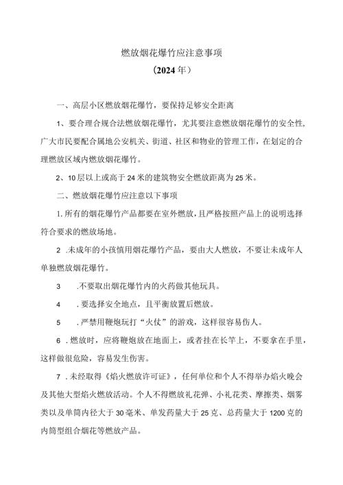 燃放烟花爆竹应注意事项（2024年）.docx
