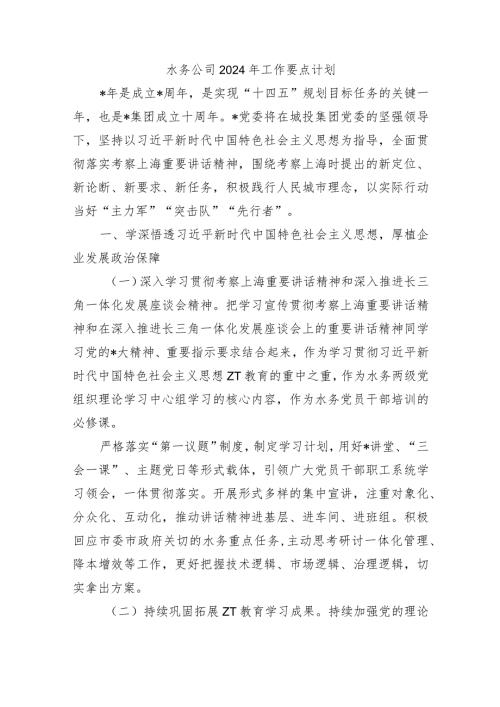 水务公司2024年工作要点计划.docx
