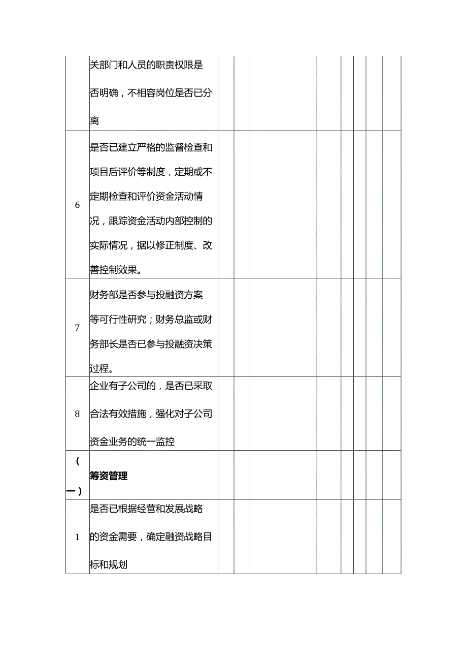 企业内部控制调研表资金活动.docx_第3页