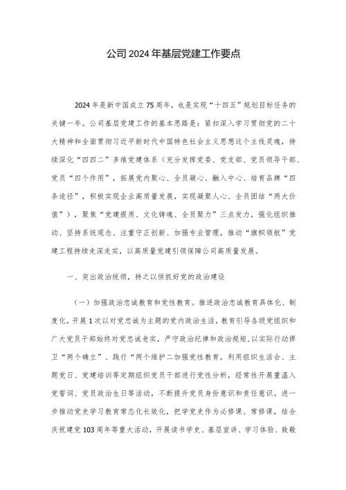 公司2024年基层党建工作要点.docx