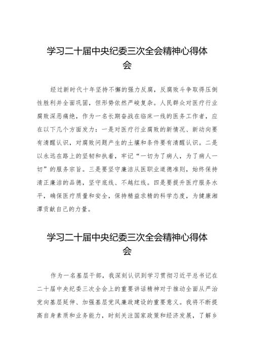党员干部学习二十中央纪委三次全会精神心得体会精品范文(25篇).docx