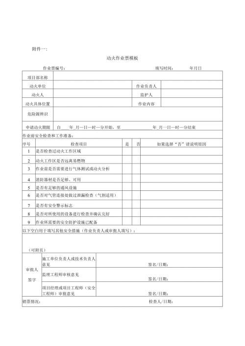 动火作业票模板.docx