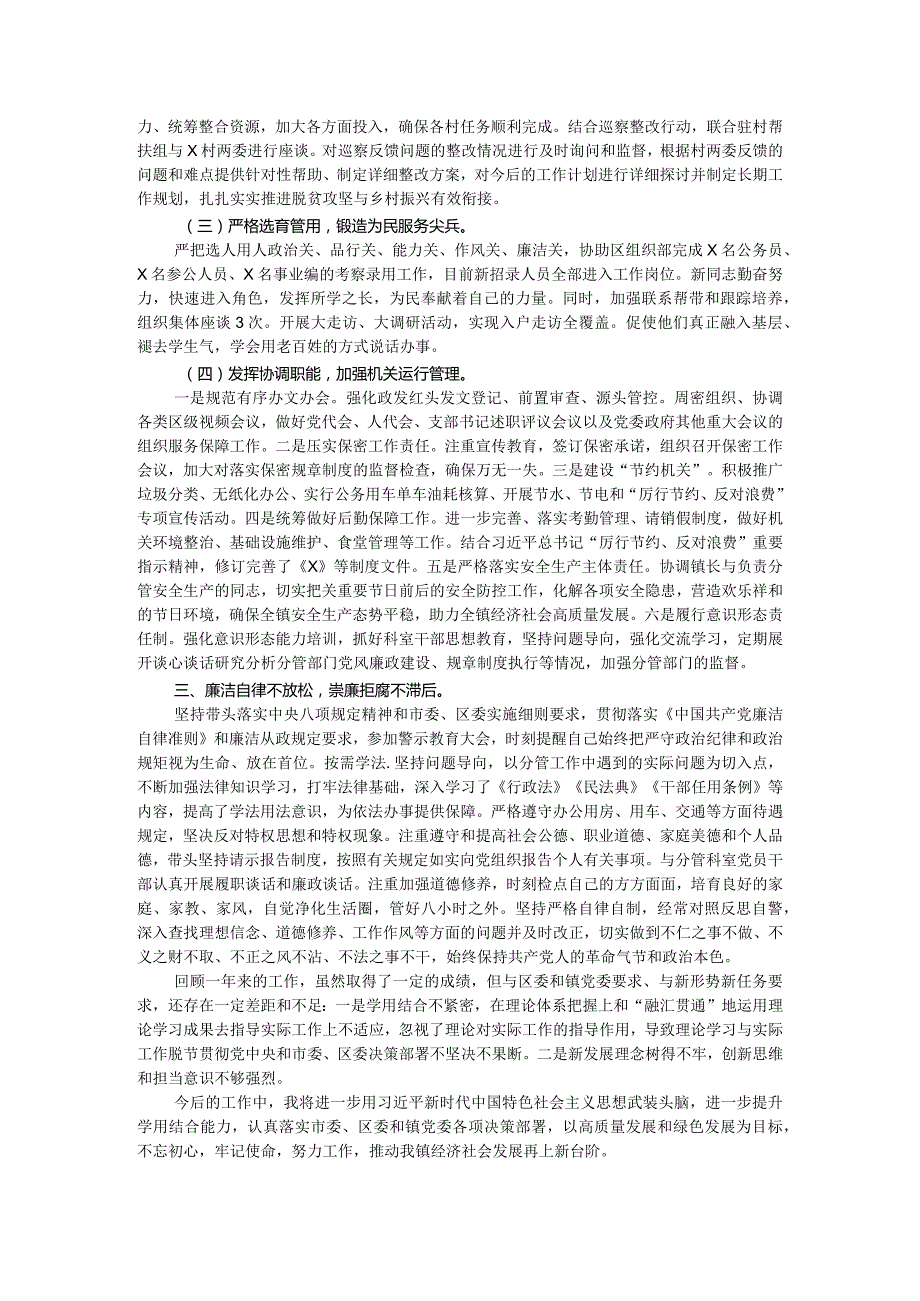 镇党委副书记述职述廉报告.docx_第2页