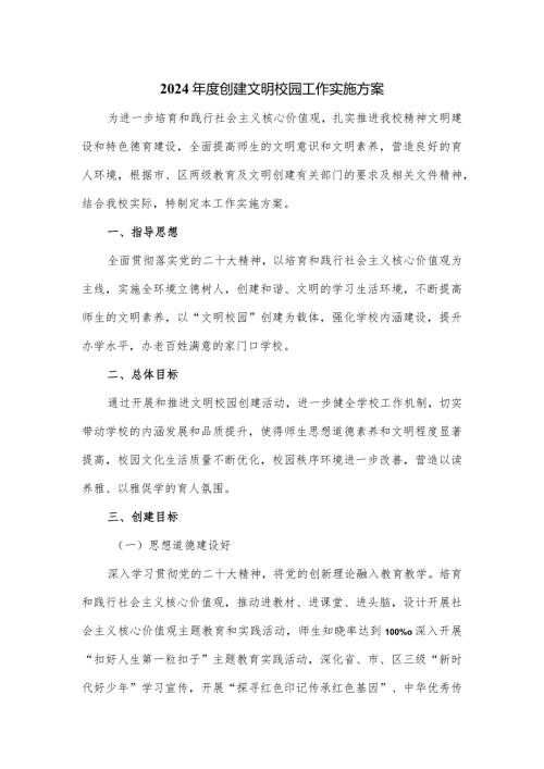 2024创建文明校园工作实施方案.docx