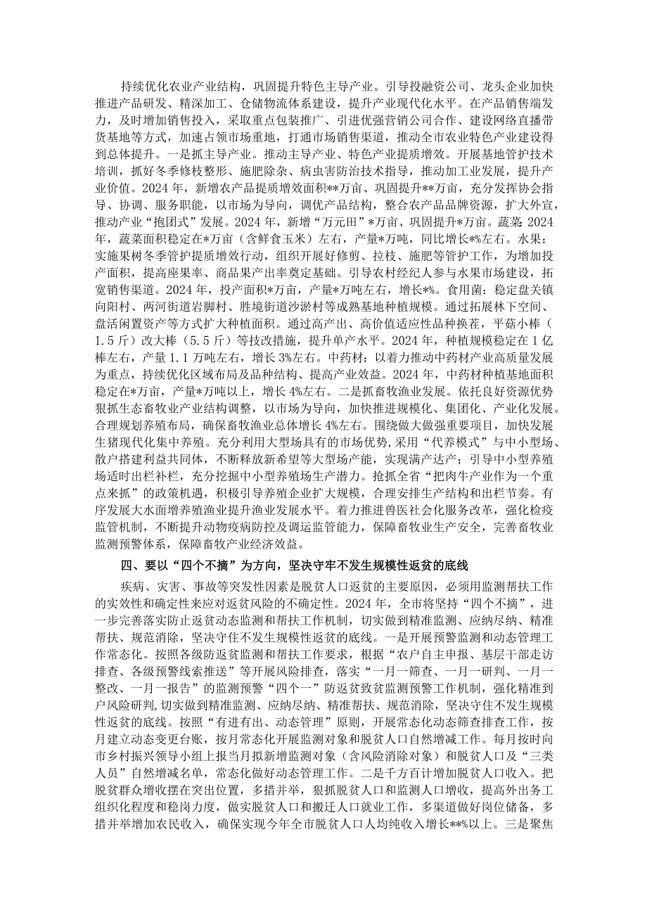 在2024年全市“三农”工作务虚会上的讲话提纲(1).docx_第2页