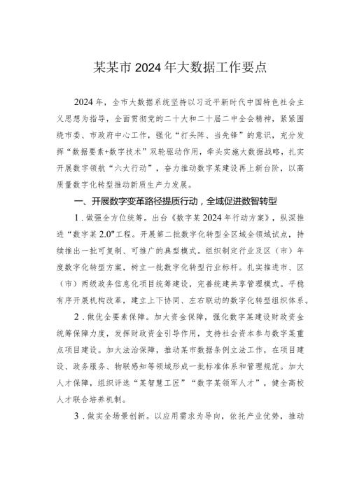 某某市2024年大数据工作要点.docx