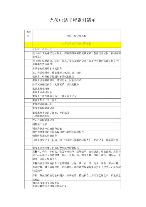 光伏电站项目工程资料清单.docx