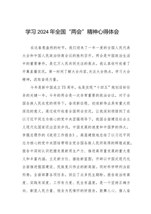 2024年两会学习心得体会二十篇.docx