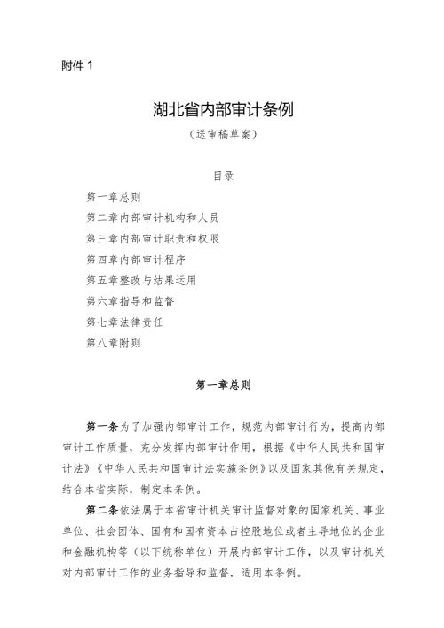 湖北省内部审计条例（送审稿草案）.docx