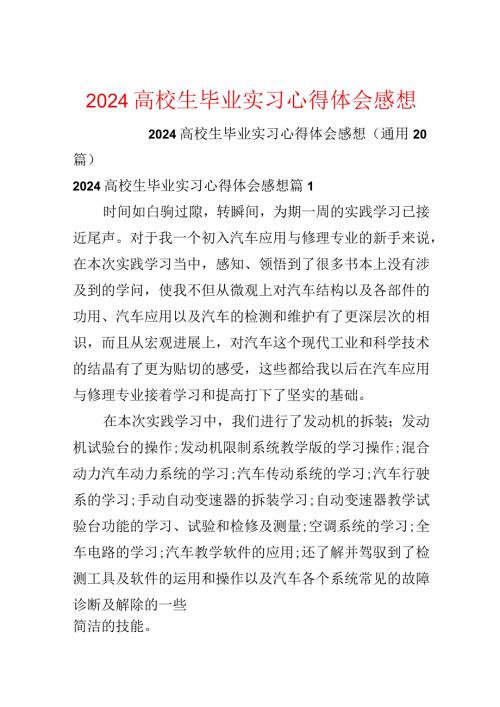 2024大学生毕业实习心得体会感想.docx