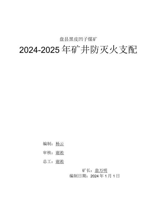 20242025年矿井防灭火计划.docx