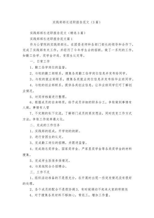 实践部部长述职报告范文（3篇）.docx