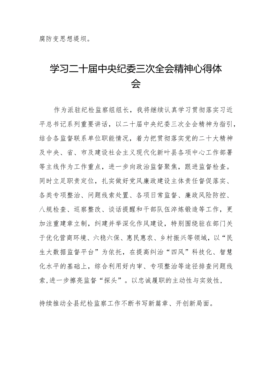 二十中央纪委三次全会精神学习体会发言稿(25篇).docx_第3页