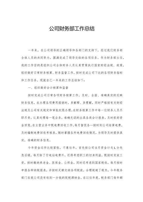 公司财务部工作总结.docx