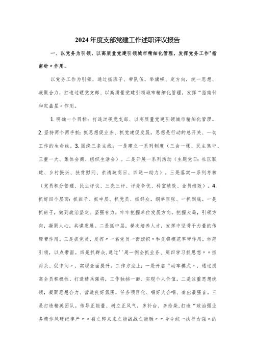 2024支部党建工作述职评议报告.docx