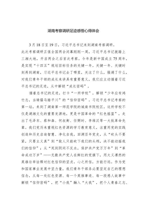 (六篇)湖南考察调研足迹感悟心得体会范文.docx