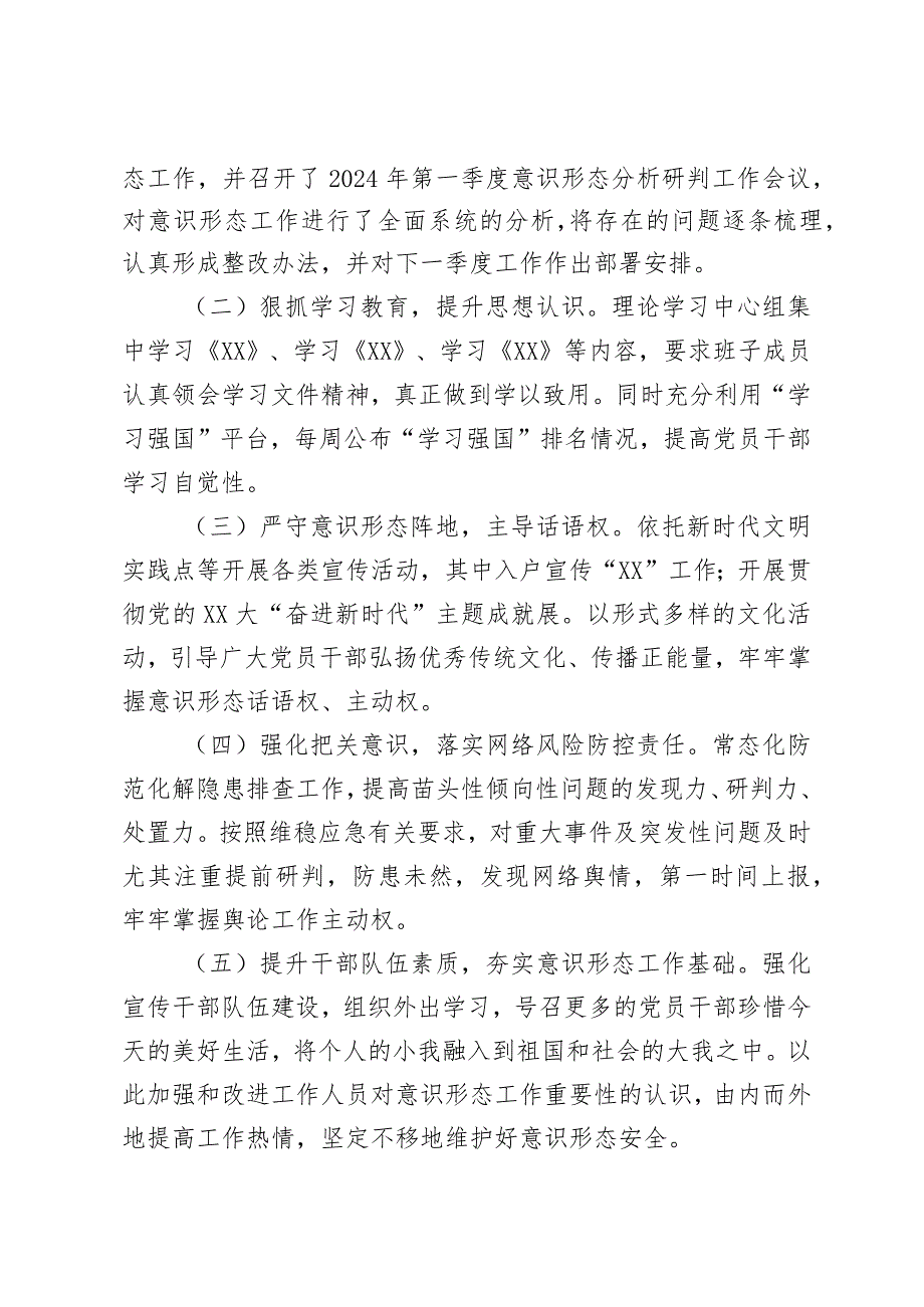 （2篇范文）2024第一季度意识形态研判报告.docx_第2页