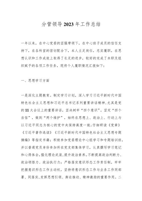 分管领导2023年工作总结.docx