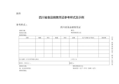 四川省食品销售凭证参考样式及示例.docx