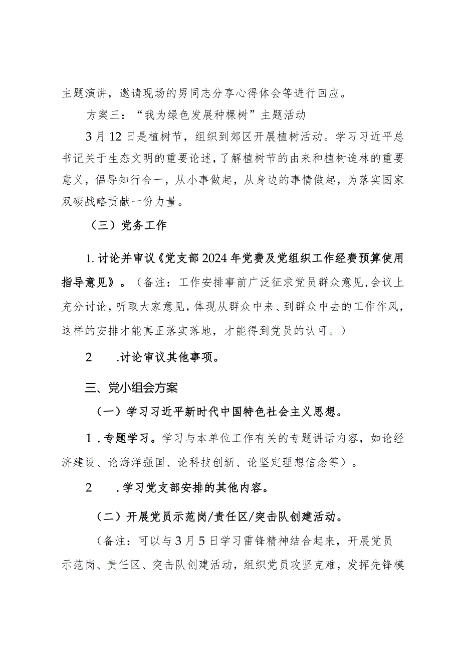 2024年3月份“三会一课”方案参考.docx_第3页
