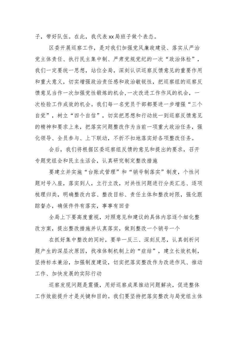 （10篇）2024年巡察巡视反馈会的交流发言材料感悟.docx_第3页