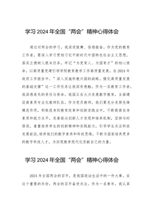 2024年全国“两会”精神心得感悟30篇.docx