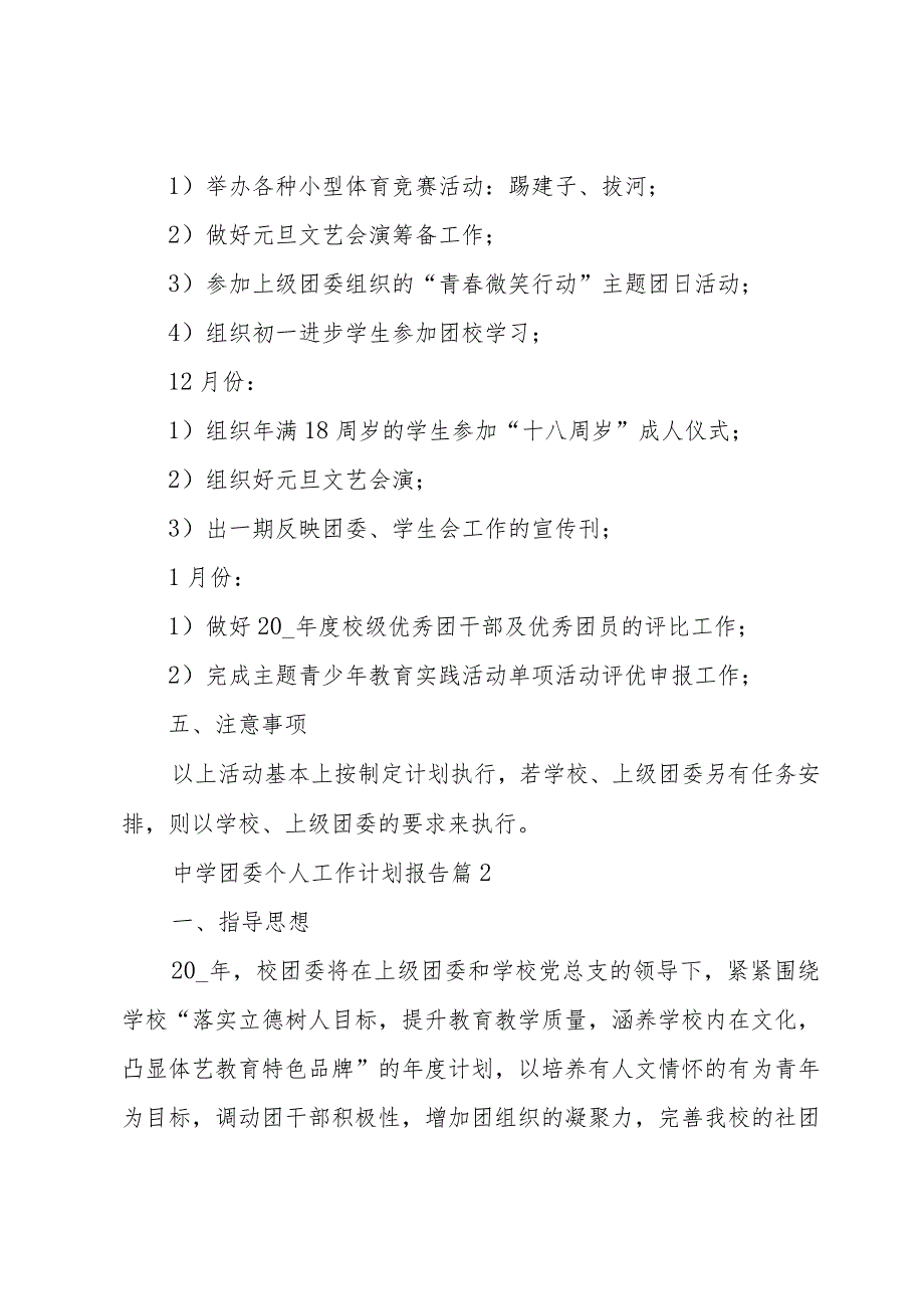中学团委个人工作计划报告（33篇）.docx_第3页