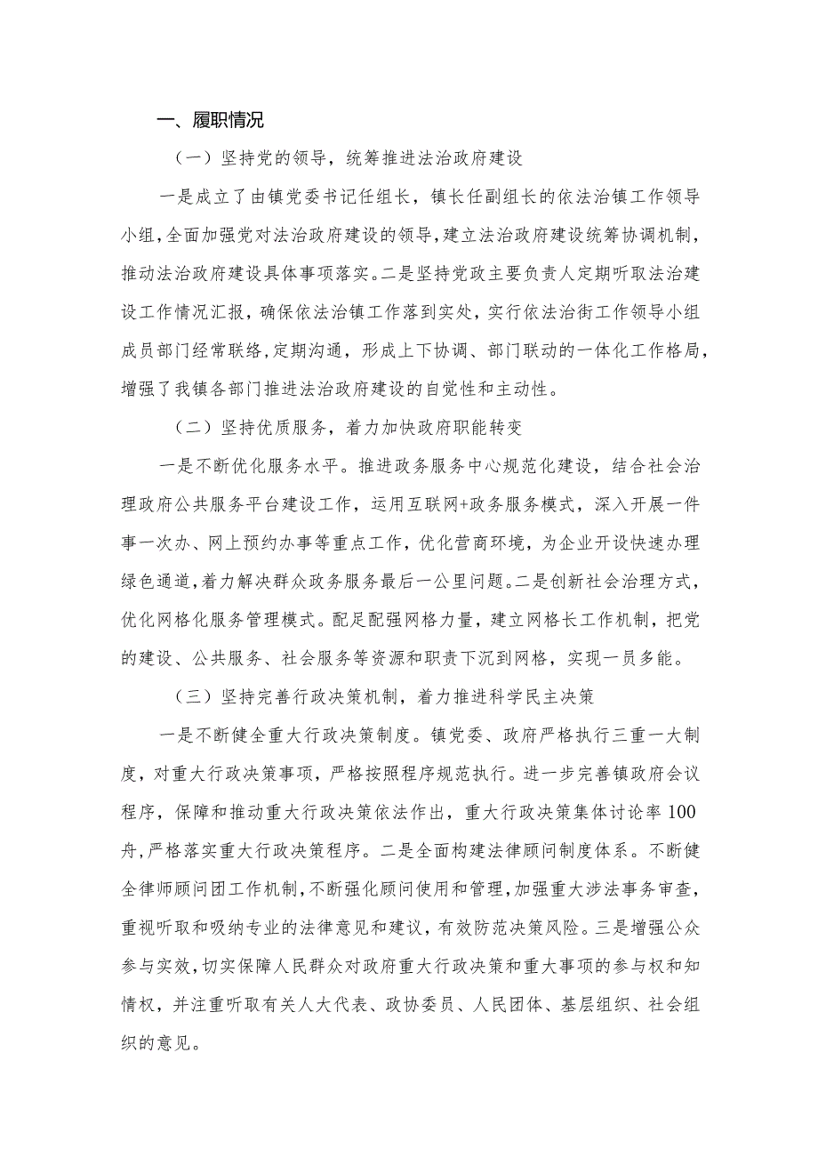 履行推进法治政府建设第一责任人职责述职报告10篇供参考.docx_第2页