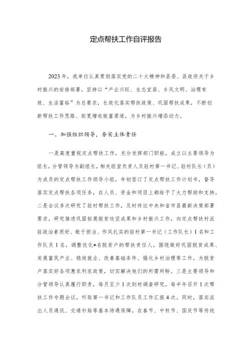 定点帮扶工作自评报告.docx
