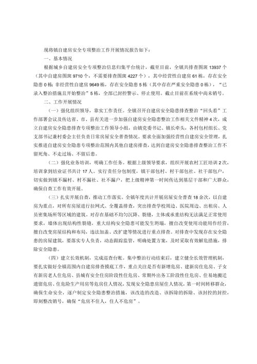 镇2023年自建房安全专项整治情况工作总结.docx