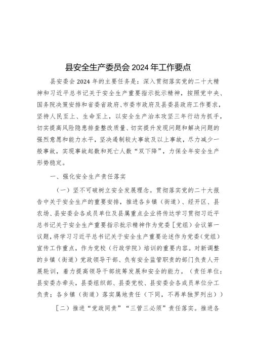 县安全生产委员会2024年工作要点(1).docx