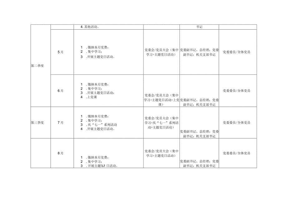2024年党委理论学习中心组及主题党日活动计划表.docx_第2页