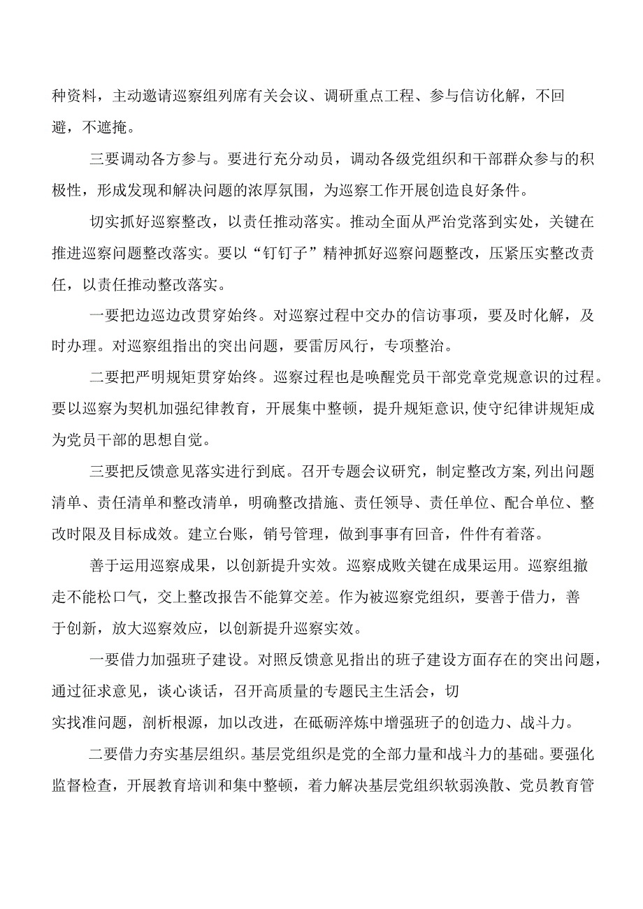 （10篇）在深入学习2024版《中国共产党巡视工作条例》交流发言稿及心得体会.docx_第2页