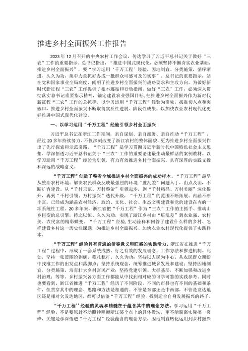 推进乡村全面振兴工作报告(1).docx