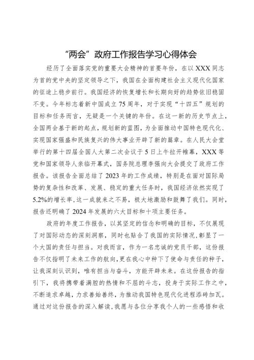 “两会”政府工作报告学习心得体会.docx