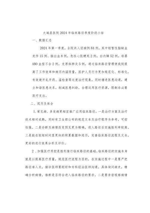 2024临床路径季度总结.docx