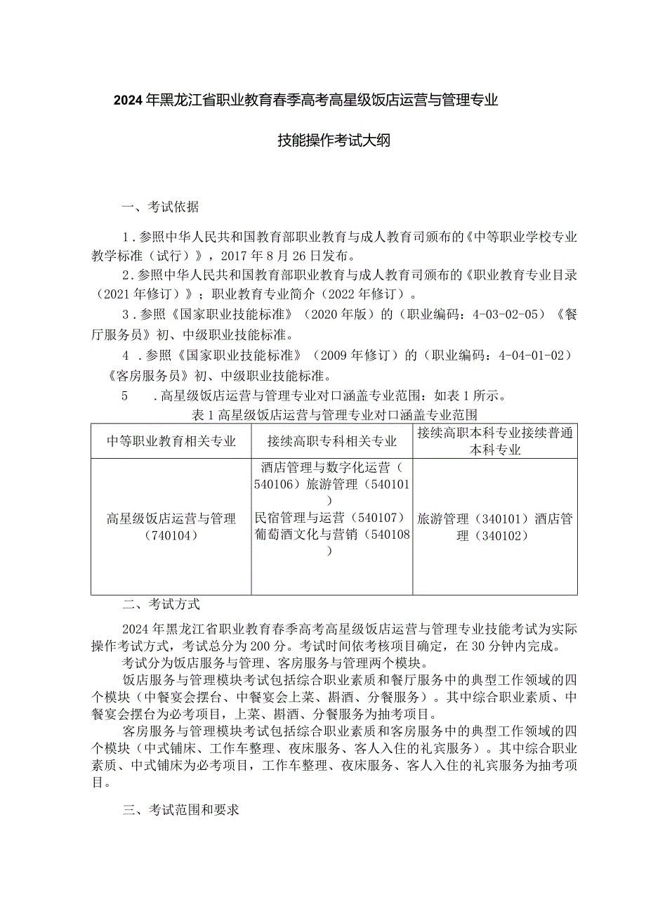 744高星级饭店运营与管理专业技能操作考试大纲.docx_第1页