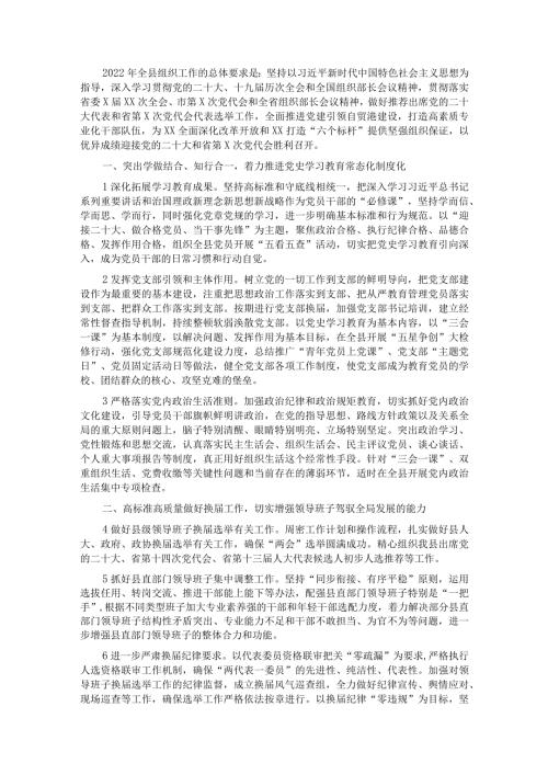 2022年全县组织工作要点.docx