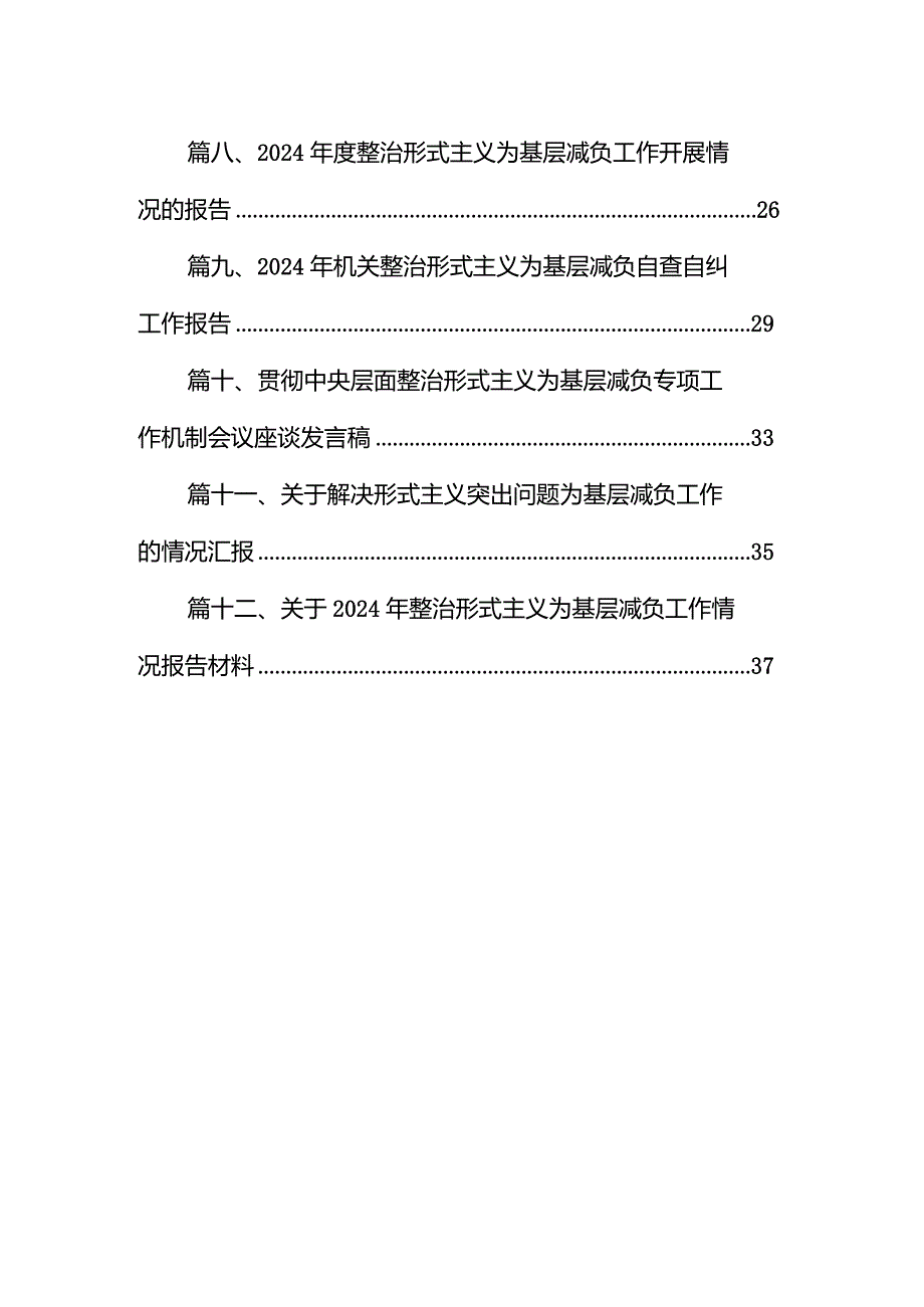 学习贯彻中央层面整治形式主义为基层减负专项工作机制会议精神心得交流发言材料(12篇合集).docx_第2页