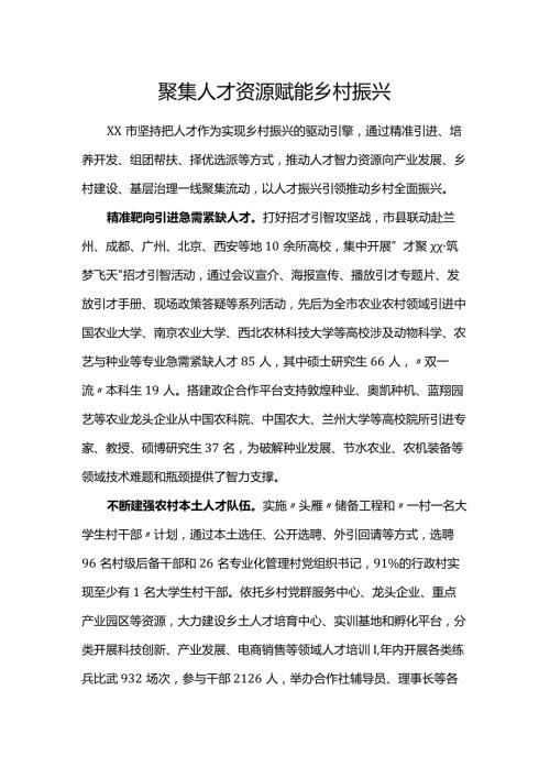 聚集人才资源赋能乡村振兴.docx