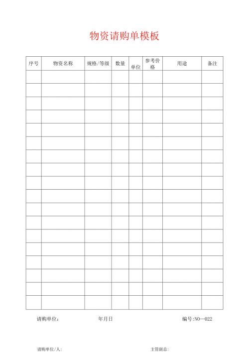 物资请购单模板.docx