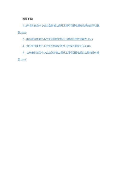 山东省科技型中小企业创新能力提升工程项目验收暨综合绩效自评价报告、绩效调查表、验收证书、总体报告.docx