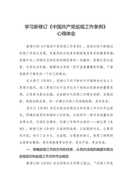 2024年纪检书记学习新修订《中国共产党巡视工作条例》心得体会11篇.docx