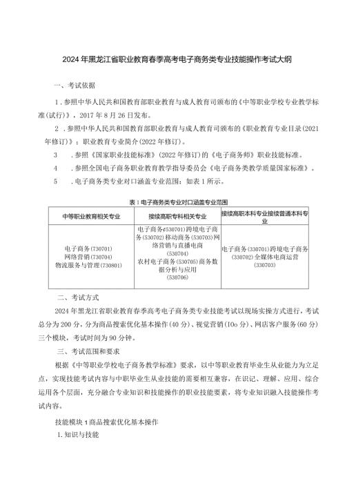 733电子商务类专业技能操作考试大纲.docx