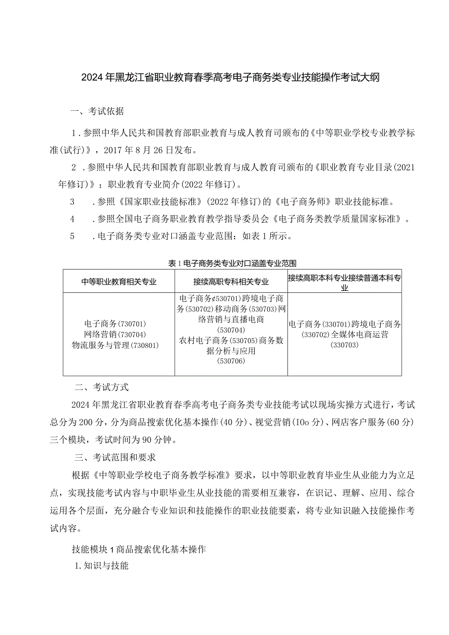 733电子商务类专业技能操作考试大纲.docx_第1页