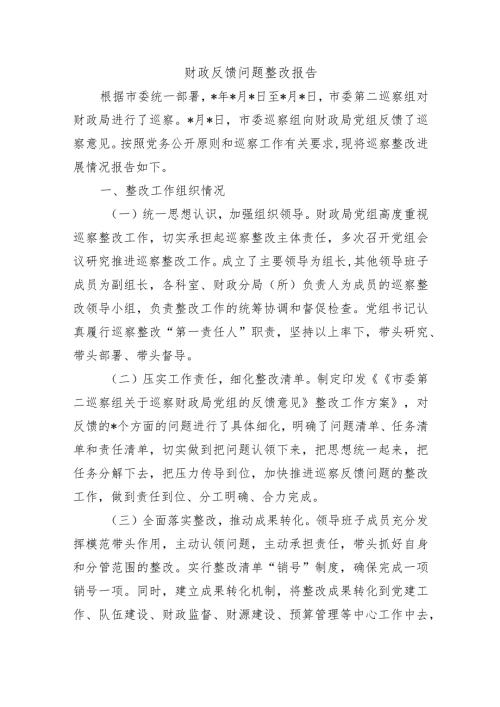 财政反馈问题整改报告.docx